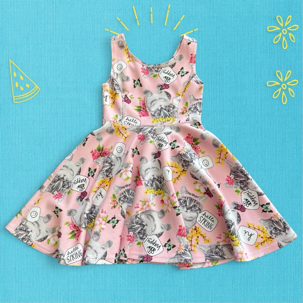 Pink Kitty Skater Dress